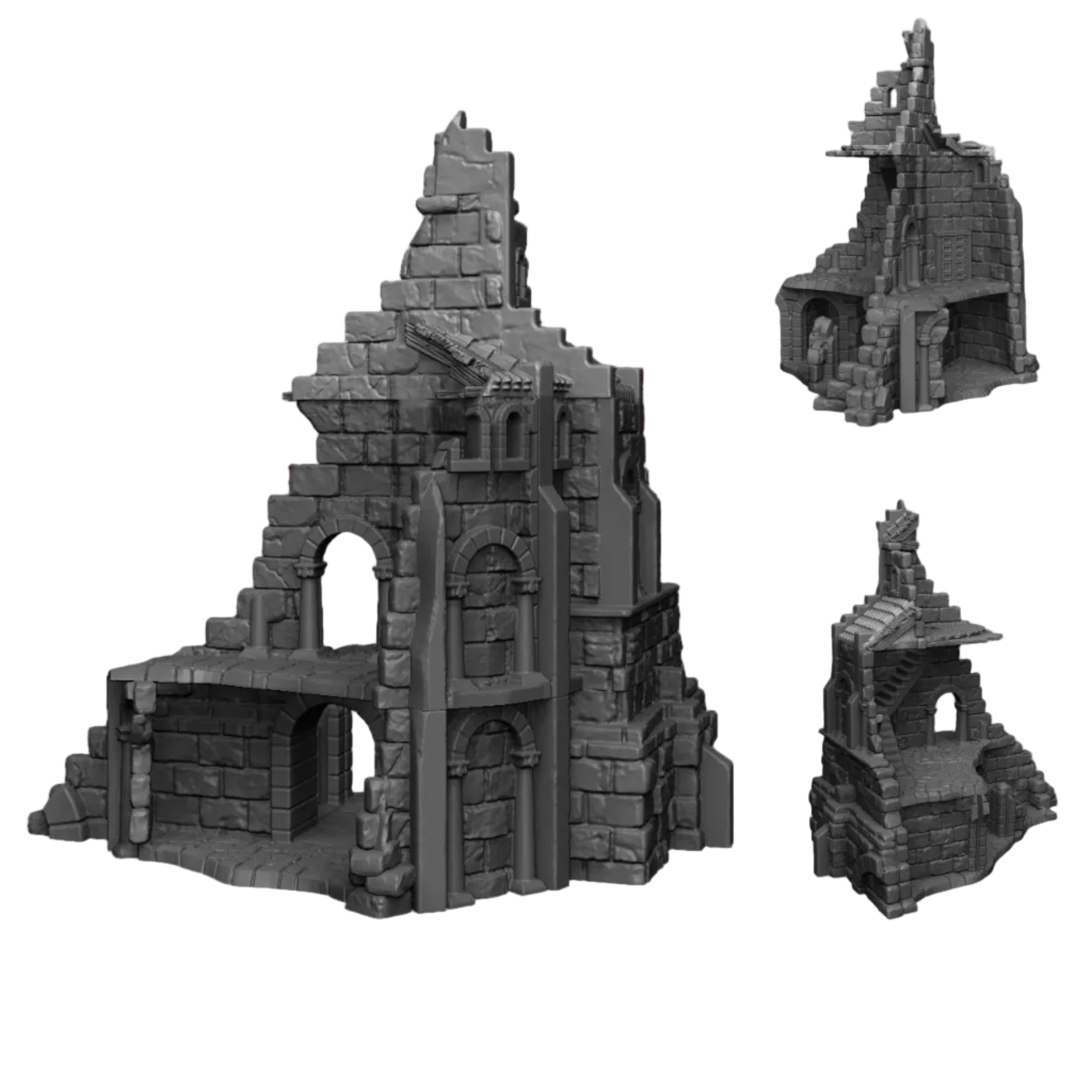 Ruined Barracks Building/Ruins-3 Floors, Stone City 28mm Terrain, Fantasy/Age of Sigmar/Frostgrave/Mordheim.