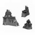 Medium Ruins, Stone City Turret with Straight Wall, 28mm Terrain, Fantasy/Age of Sigmar/Frostgrave/Mordheim.