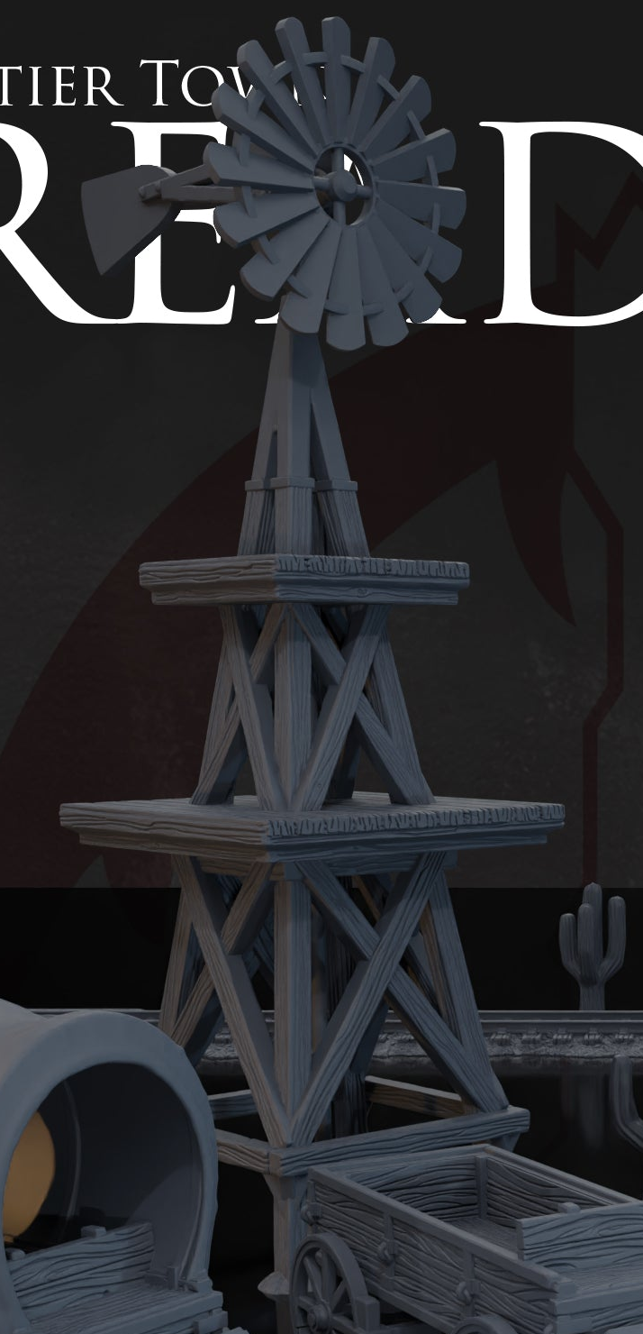 Wind Tower 28-32mm 3D printed Wargaming Terrain/Scenery. Western/Fantasy/Frost Grave