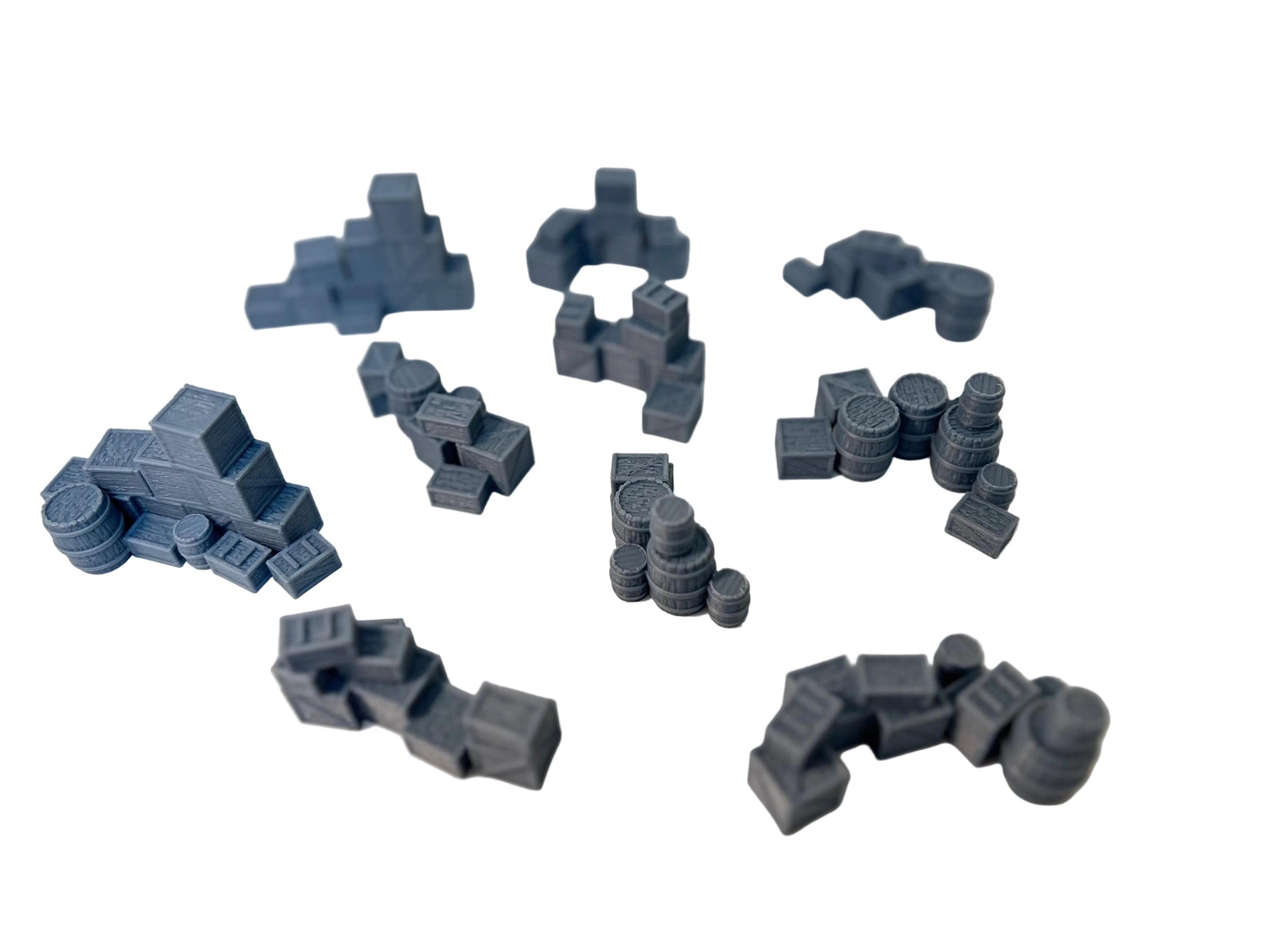 Crate and Barrel Clusters Scatter Terrain - 28mm - Western /Fantasy/D&D/Mordheim.