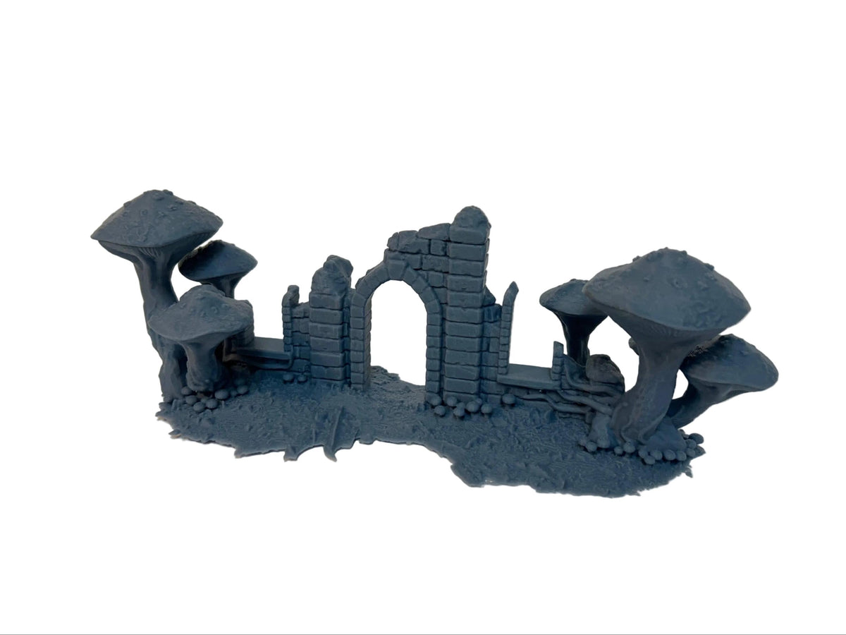 FungalWood Ruins, Jungle, Mushroom Wargaming Terrain. Fantasy Scenery, Suitable for Warhammer AoS, Age of Sigmar, Old world.