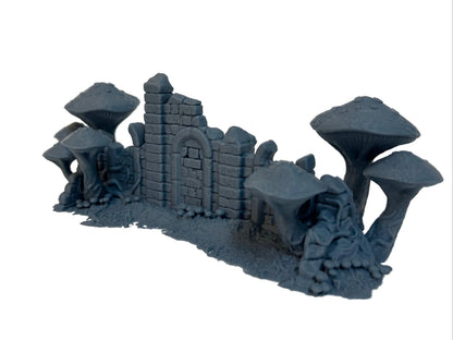 FungalWood Ruins, Jungle, Mushroom Wargaming Terrain. Fantasy Scenery, Suitable for Warhammer AoS, Age of Sigmar, Old world.