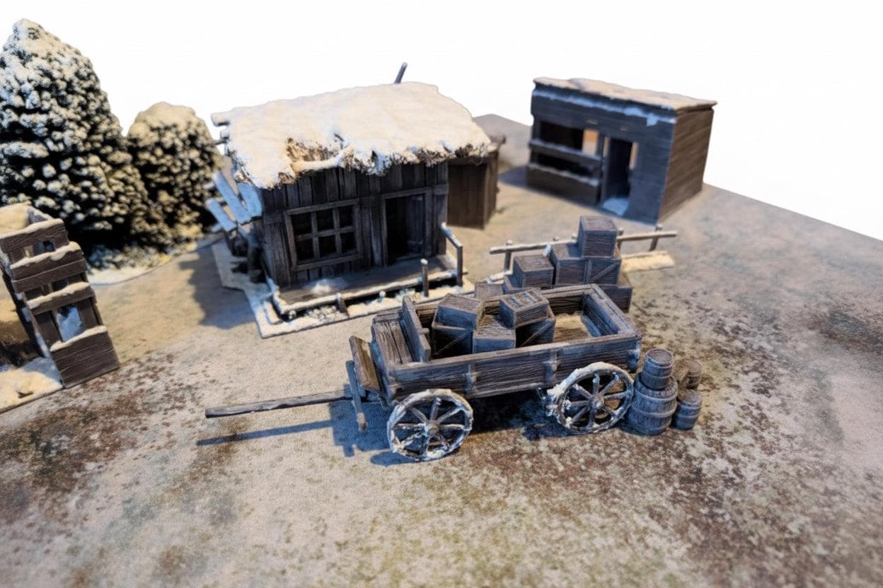 Crate and Barrel Clusters Scatter Terrain - 28mm - Western /Fantasy/D&D/Mordheim.