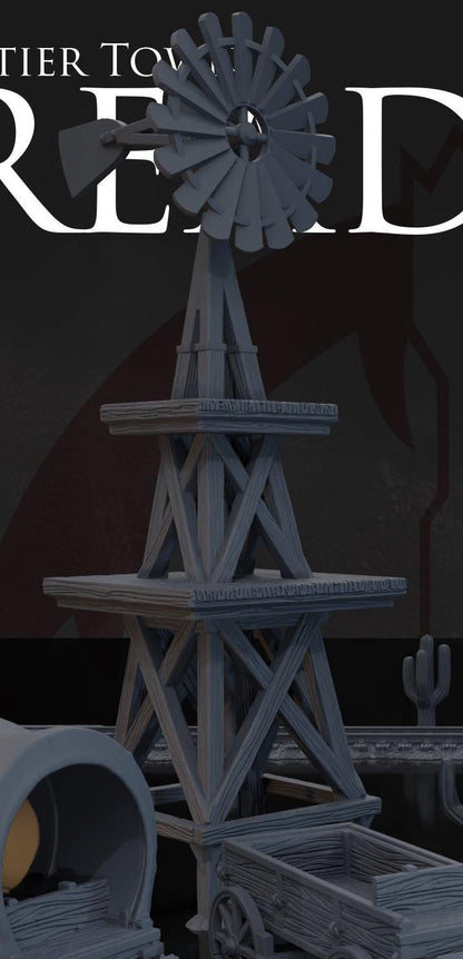 Wind Tower 28-32mm 3D printed Wargaming Terrain/Scenery. Western/Fantasy/Frost Grave