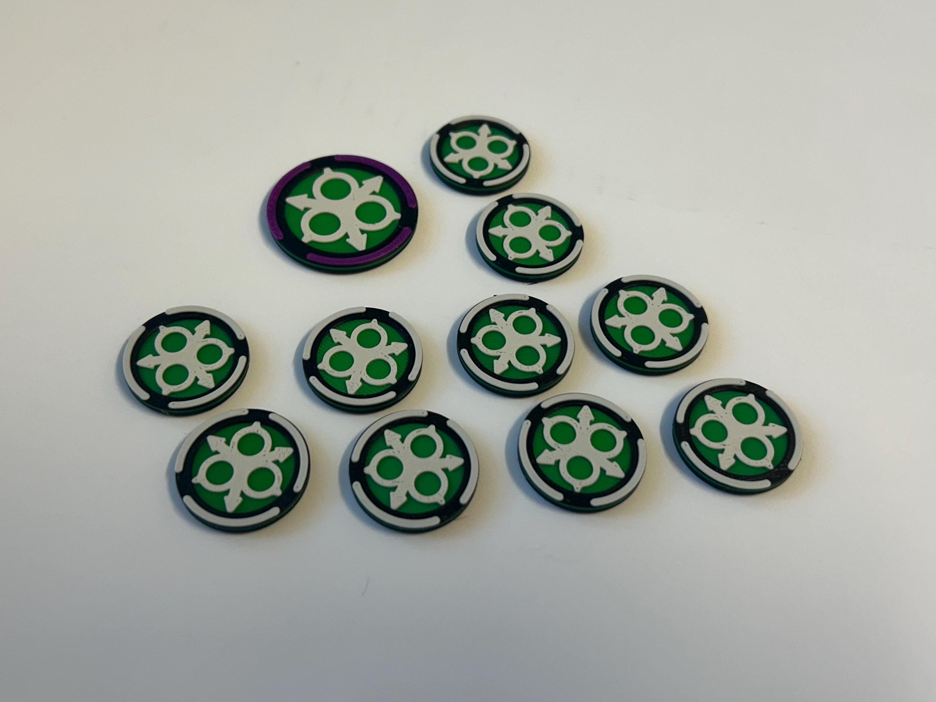 Nurgle Disease Tokens x 10, 1 x Plague Progenitor. Age of Sigmar, Warhammer, Free UK Shipping.