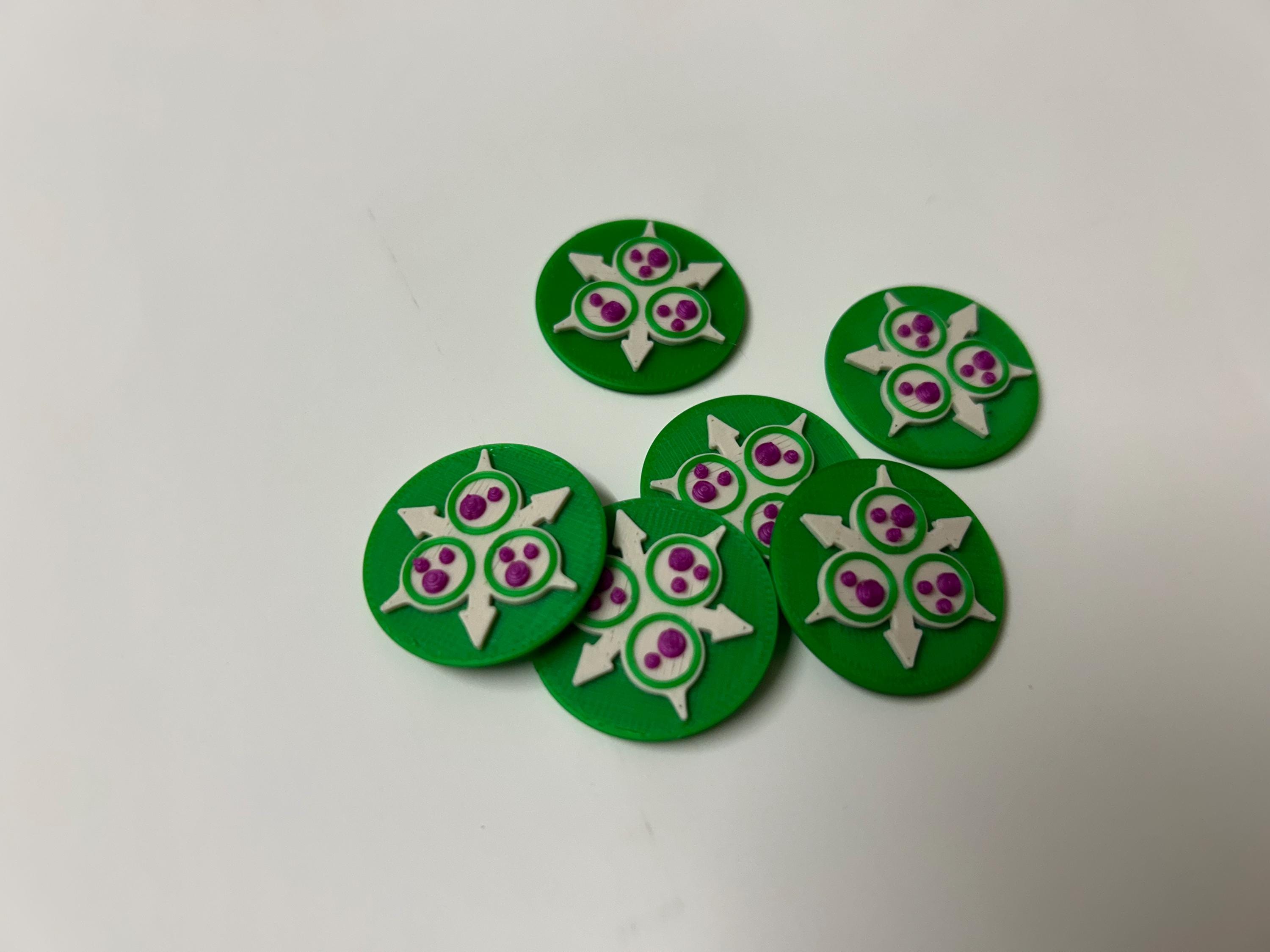 Nurgle Command Tokens x6, Buff/Debuff Reminder Tokens. AoS, 40k Age of Sigmar. Free UK Shipping.