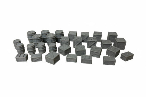 Crates and Barrels - 28mm - Scatter Terrain Western /Fantasy/D&D/Mordheim. FREE UK SHIPPING.