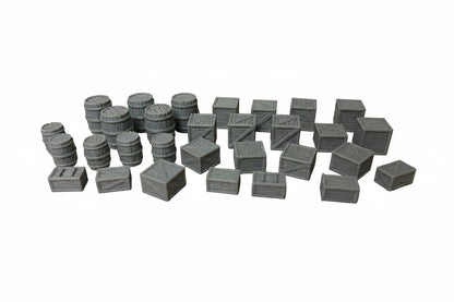 Crates and Barrels Scatter Terrain Western /Fantasy/D&D/Mordheim.