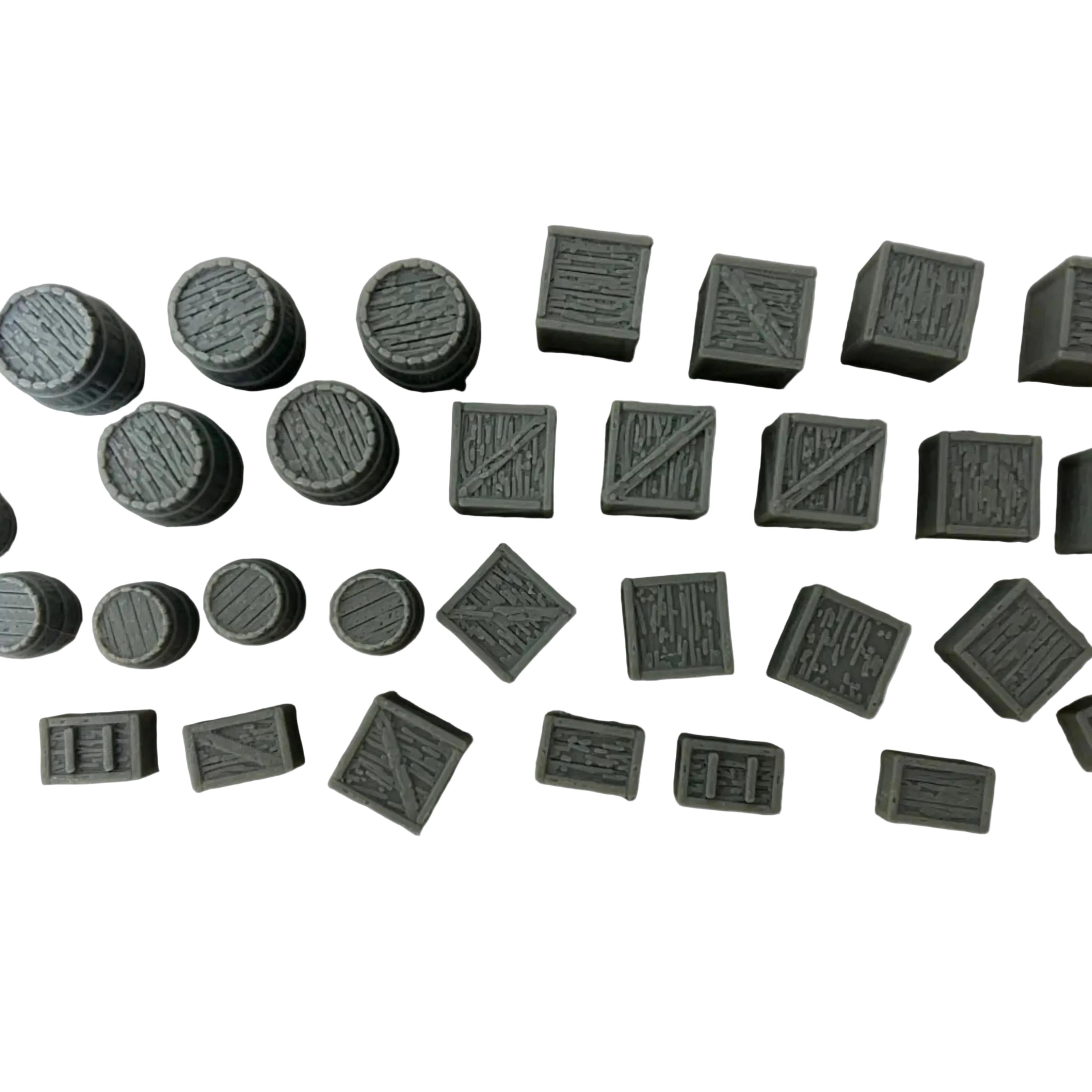 Crates and Barrels - 28mm - Scatter Terrain Western /Fantasy/D&D/Mordheim. FREE UK SHIPPING.