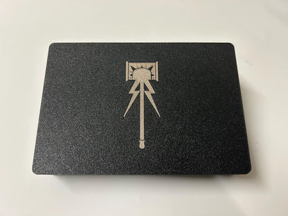 Personalised Wargaming Token set compatible with AoS; with sliding secure box.