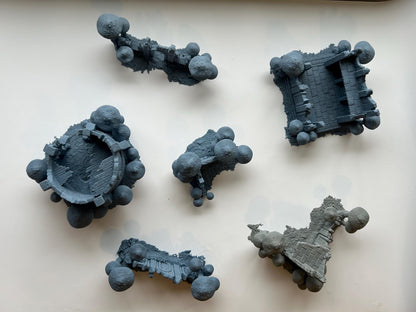 FungalWood Ruins, Jungle, Mushroom Wargaming Terrain. Fantasy Scenery, Suitable for Warhammer AoS, Age of Sigmar, Old world.