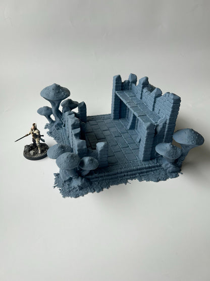 FungalWood Ruins, Jungle, Mushroom Wargaming Terrain. Fantasy Scenery, Suitable for Warhammer AoS, Age of Sigmar, Old world.