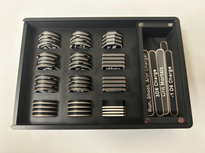 Personalised Wargaming Token set compatible with AoS; with sliding secure box.