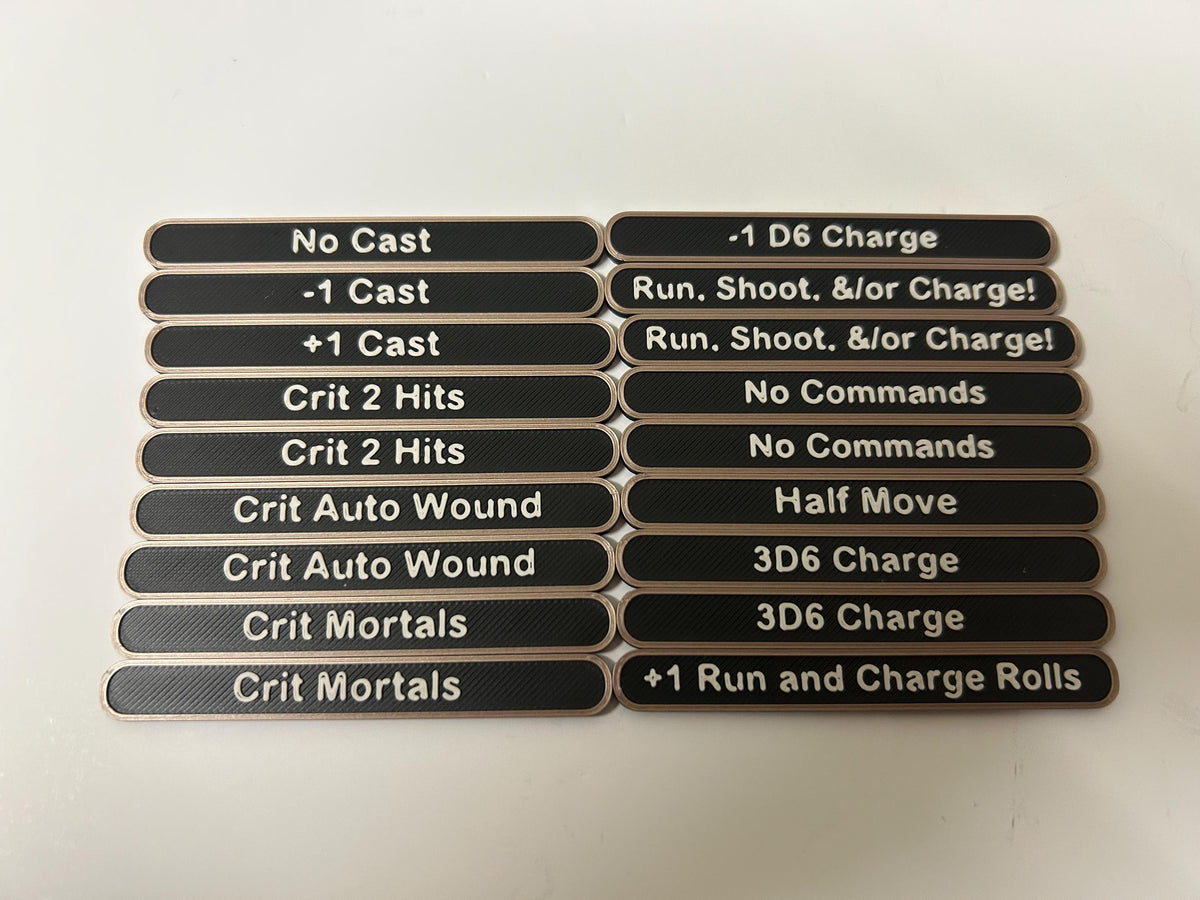 Personalised Wargaming Token set compatible with AoS; with sliding secure box.