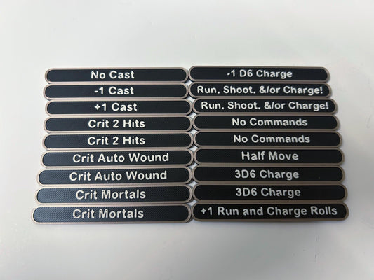 Set of 5 Custom Tokens 3", AoS Combat range measuring stick.